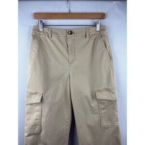 Loft Womens Cargo Pants Size 4 Beige Casual Cotton Spandex Blend Machine Washabl
